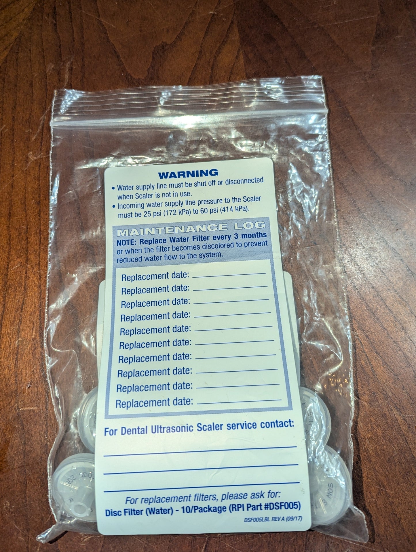 RPI Water Filters - DSF005 (Package of 10)