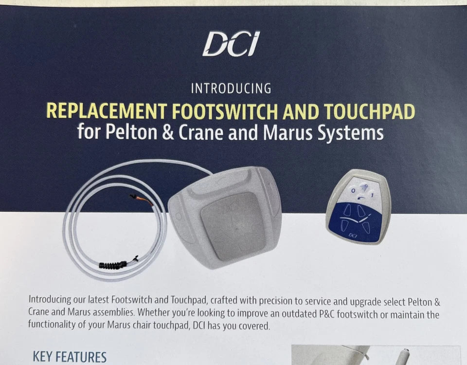 DCI Dental Foot Switch To Fit Pelton Crane Chairs NEW DCI ITEM 9568