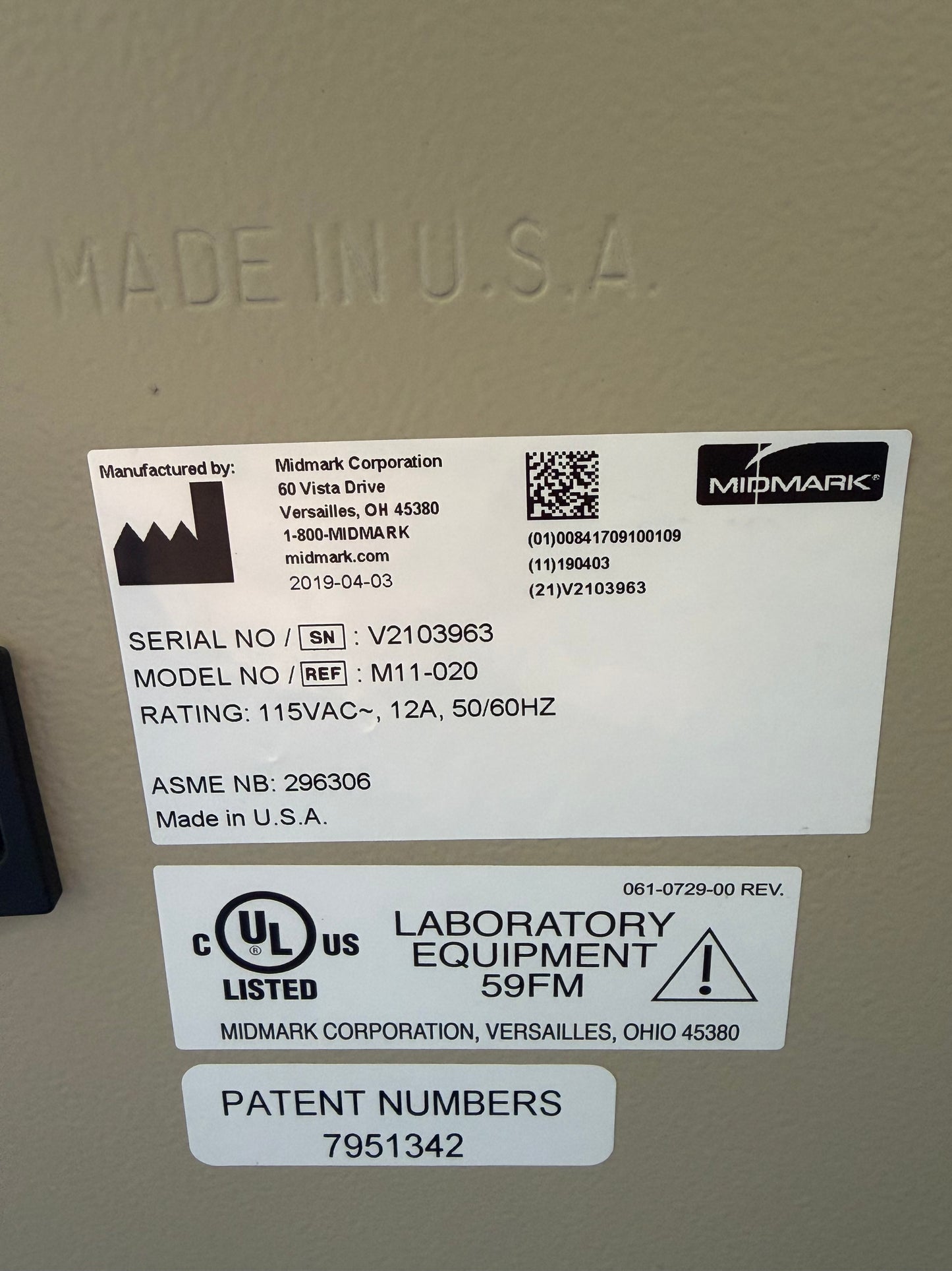 REFURBISHED Midmark M11 Dental Sterilizer Autoclave (6 cycle counts)