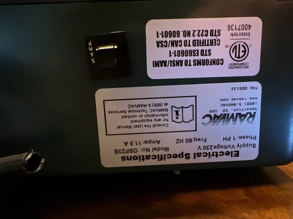 RamVac Osprey 23B Main Control Panel Dental Compressor