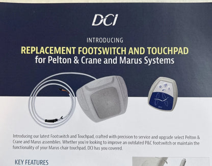 DCI Dental Foot Switch To Fit Pelton Crane Chairs NEW DCI ITEM 9568