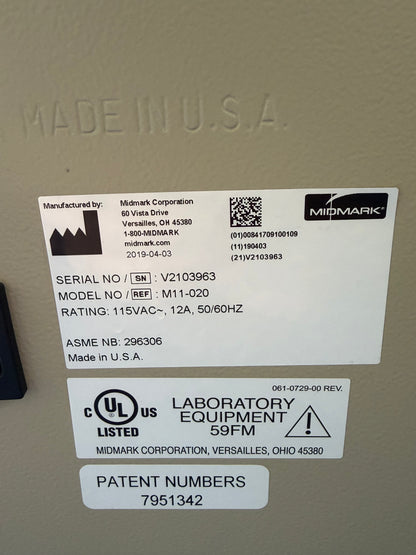 REFURBISHED Midmark M11 Dental Sterilizer Autoclave (6 cycle counts)