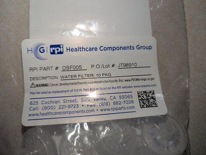 RPI Water Filters - DSF005 (Package of 10)